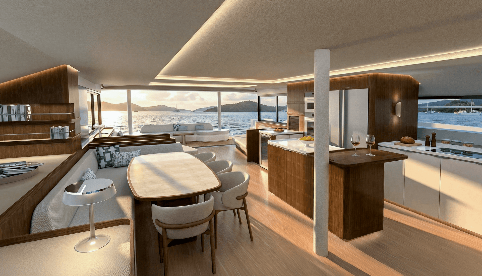 Cuisine de chef et salle à manger du Bali 7.0 pouvant accueillir jusqu'à 10 convives